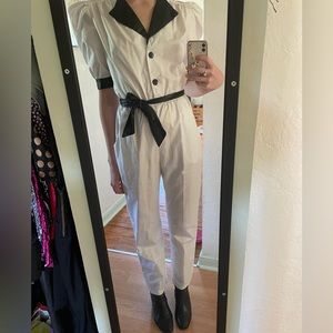 Jackie O! 80's Black and White Jumpsuit